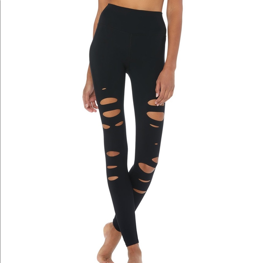 Alo yoga high waisted ripped warrior legging Xs